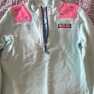 Vineyard Vines Kids Aqua and Pink Sweatshirt